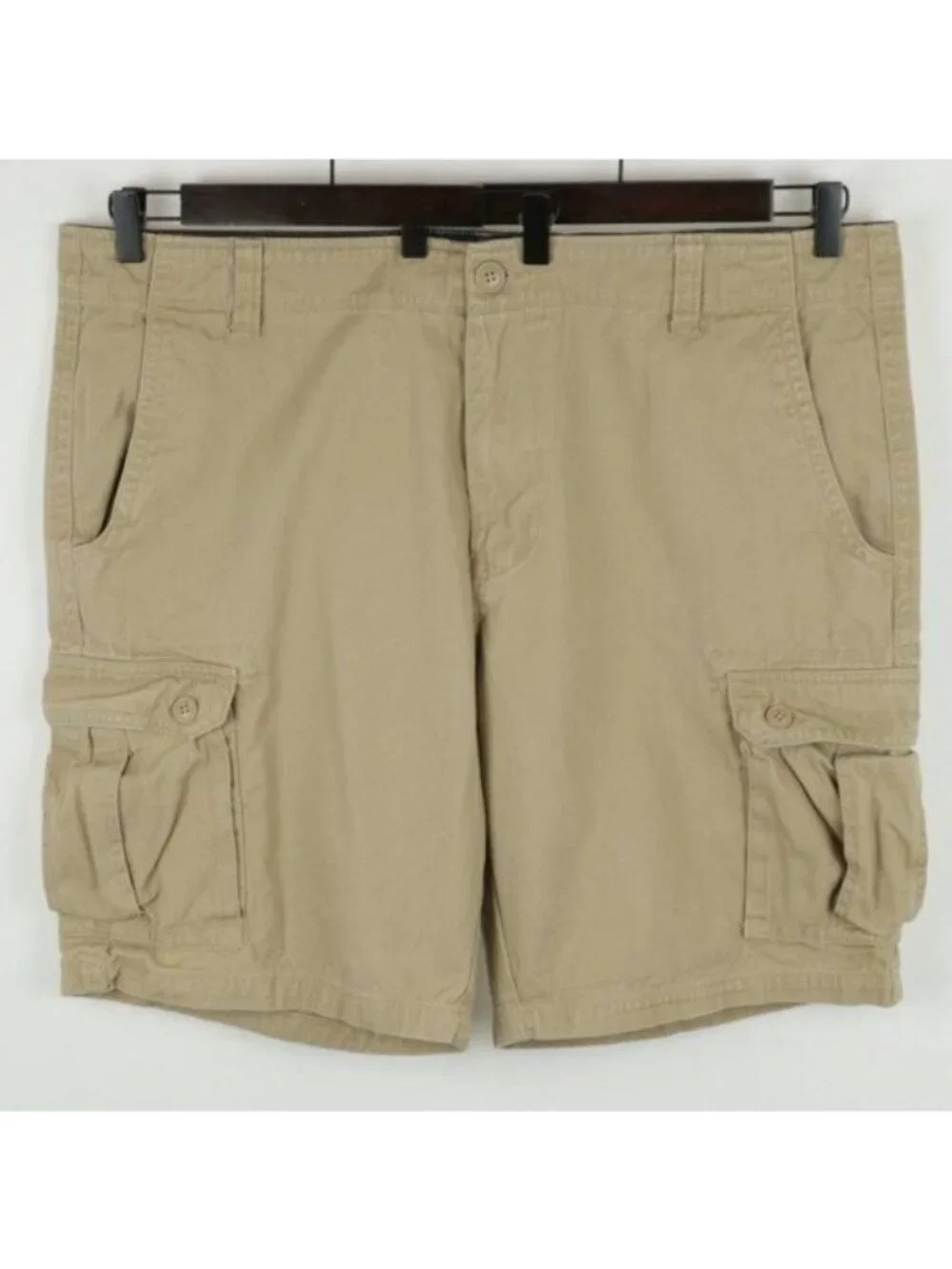 Trinity Men's Size 42 Tan Woven Cotton Twill Breathable Casual Cargo Shorts